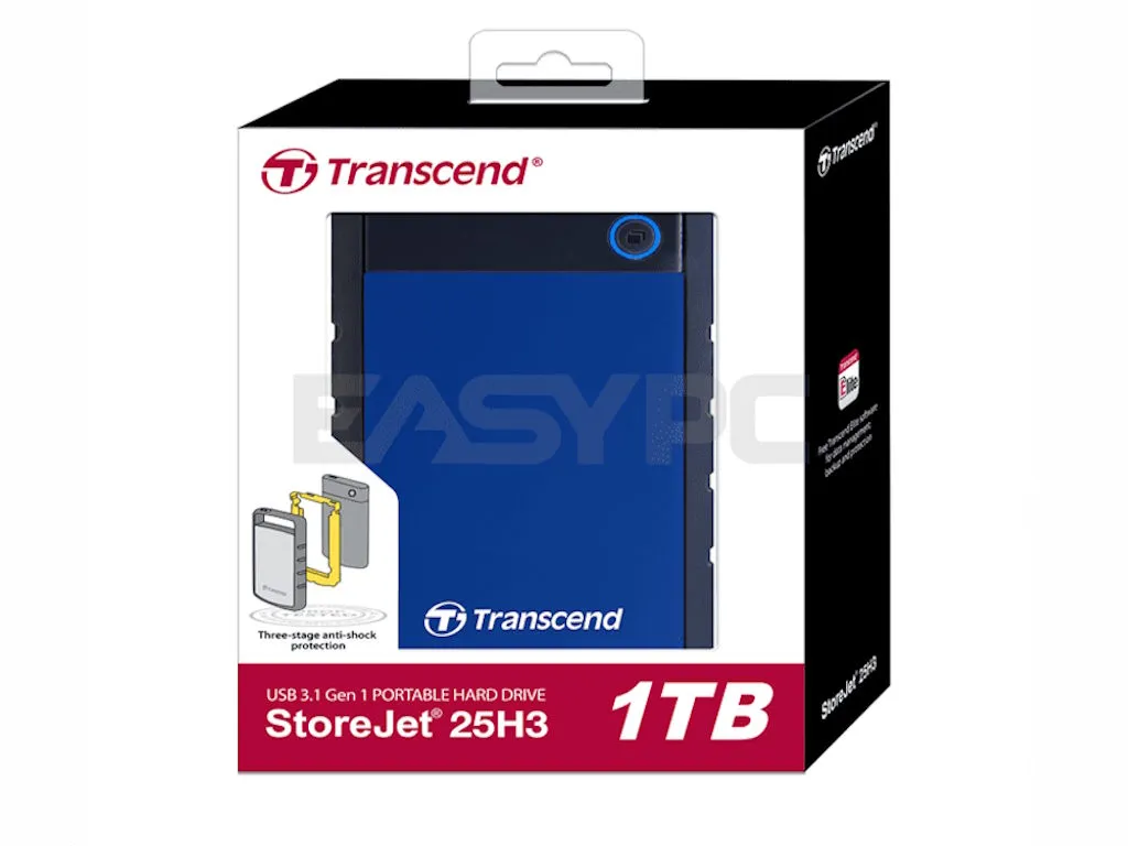 Transcend Hard disk TRANSCEND TS1TSJ25H3B eksterni/2TB/2.5"/USB 3.0/plava Slika 2