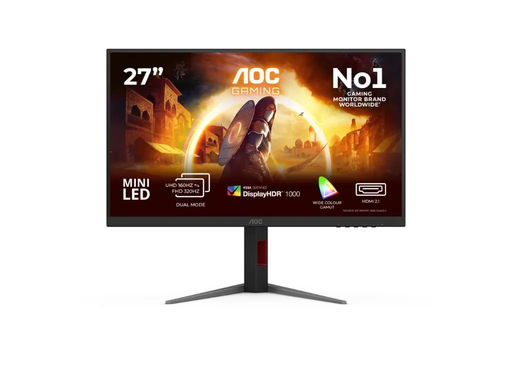 Monitor AOC U27G4XM 27"/IPS MiniLED/3840x2160/160Hz/1ms GtG/HDMI,DP,USB/Gsync/Pivot,visina/VESA/crna Slika 2