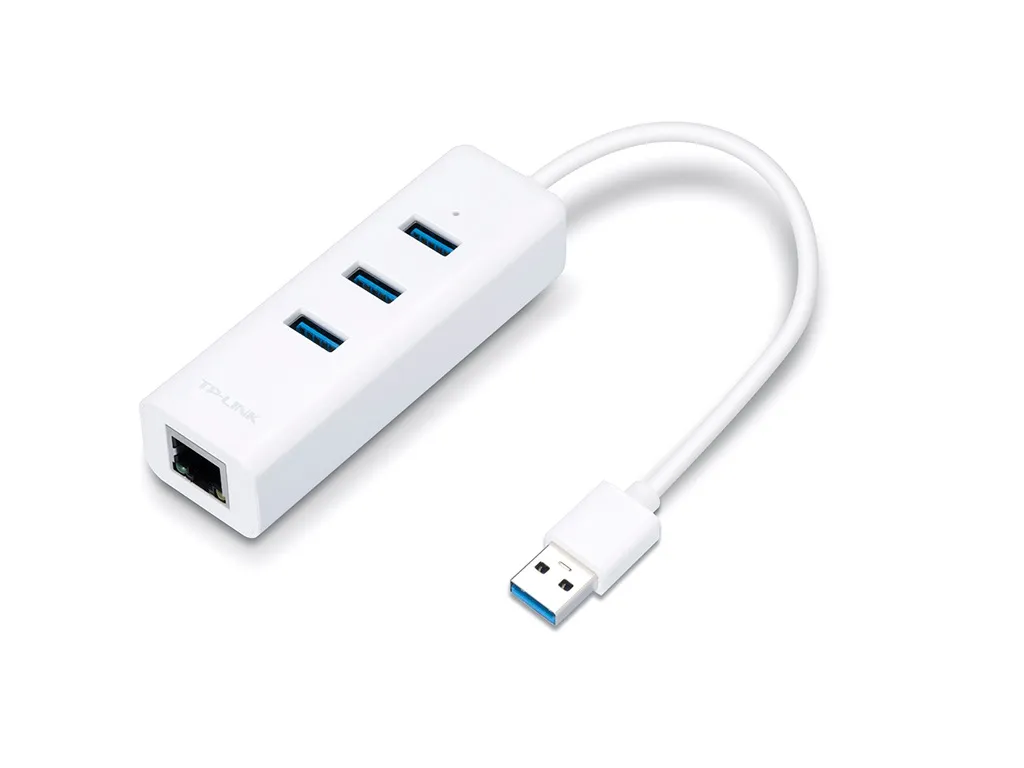 TP-Link Adapter TP-LINK UE330 USB 3.0 to RJ-45 Gigabit Ethernet Network/1x LAN/3x USB 3.0 Hub Slika 1