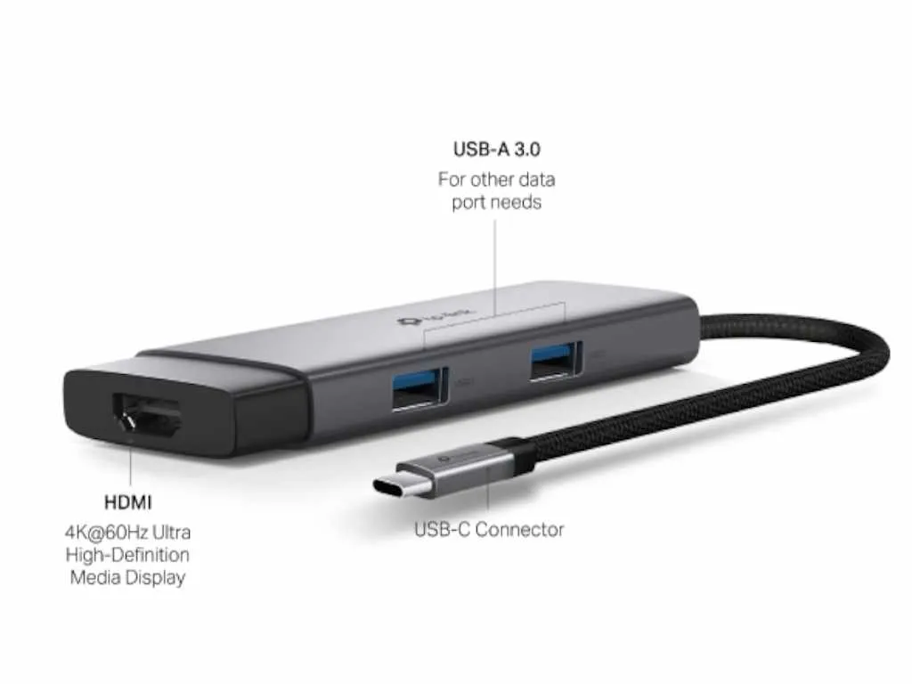 TP-Link Hub TP-LINK UH5020C USB Type-C 5-Port Hub/1*HDMI 4K@60Hz/1*PD 100W/1*USB Type-C 5Gbps 2*USB Type-A 5 Slika 1