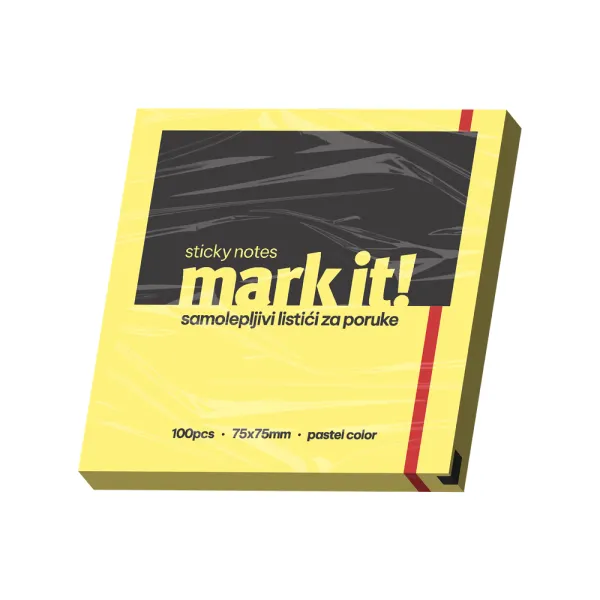 Mark IT Samolepljivi listići Mark 100lis, 75x75mm žuti Slika 1