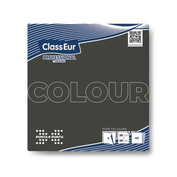 Salvete 38×38, 2-sl, 40kom x 30pak (1200 salveta), Crna CLASS EUR Slika 1
