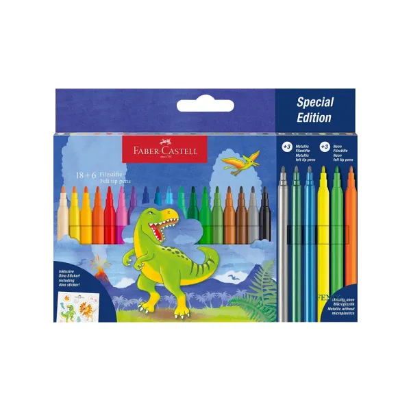 Flomaster školski Faber Castell 1/18+6 Dinosaur 554222 Slika 1