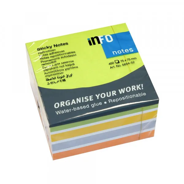 Info notes Samolepljivi listići Info Notes 450 lis, 75x75mm color mix 5654-52 Slika 1