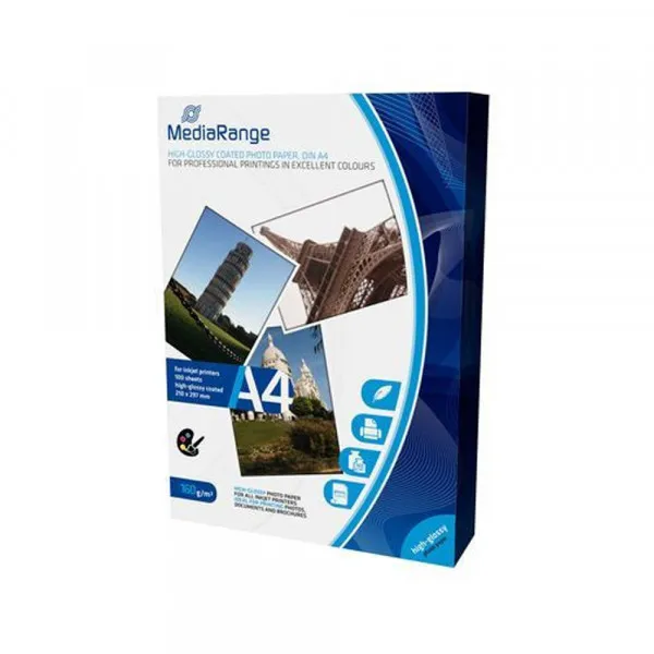 Fotokopir Foto papir A4 160gr/100 Mediarange Glossy Slika 1
