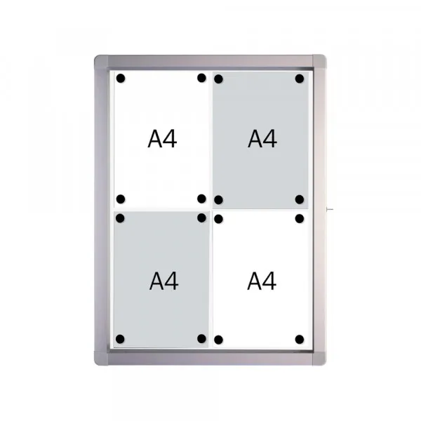 2x3 Tabla oglasna 2X3 SK4SE bela magnetna, vodootporna, 4xA4, vrata, staklo Slika 2