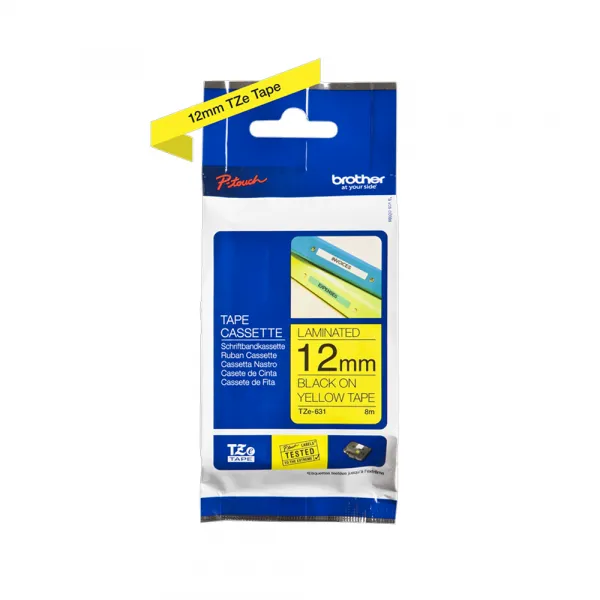 Brother TZe-631 crna na žuto 12mm Slika 1