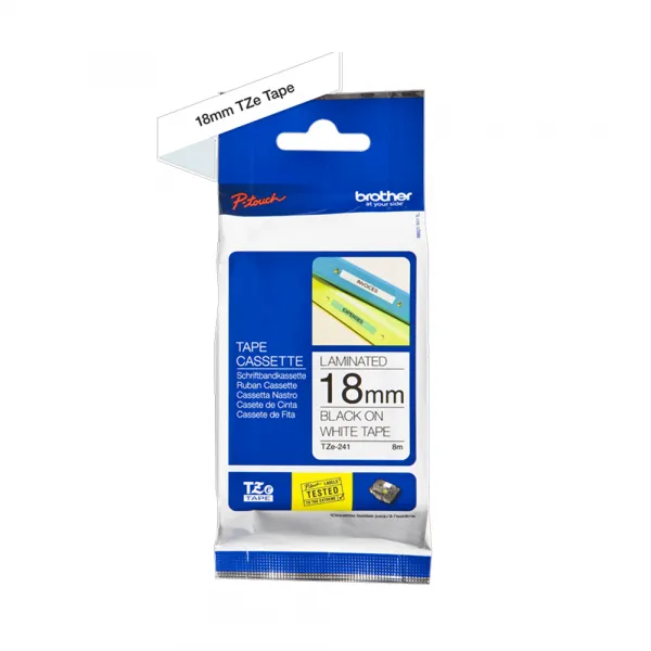 Brother TZe-241 crna na belo 18mm Slika 1