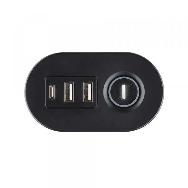 Olympia Produžni kabl SL3000 3 utičnice, 1,5m USB A/C, crni Slika 4
