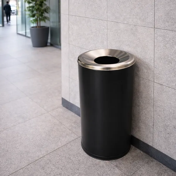 Ari Metal Kanta za otpatke 80 lit crna + hrom poklopac Slika 2