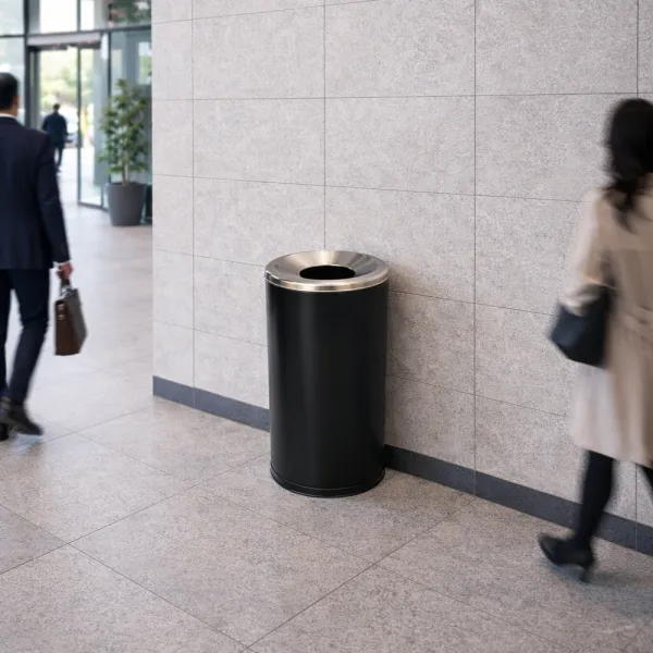 Ari Metal Kanta za otpatke 80 lit crna + hrom poklopac Slika 3