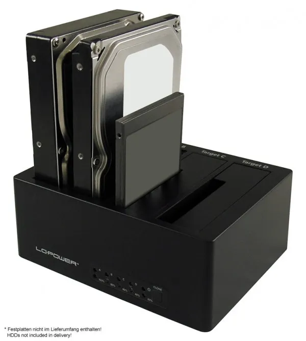 LC Power HDD D. Station 4-bay LC-DOCK-U3-4B 4xSSD/HDD, Black, USB 3.0/eSATA Slika 2