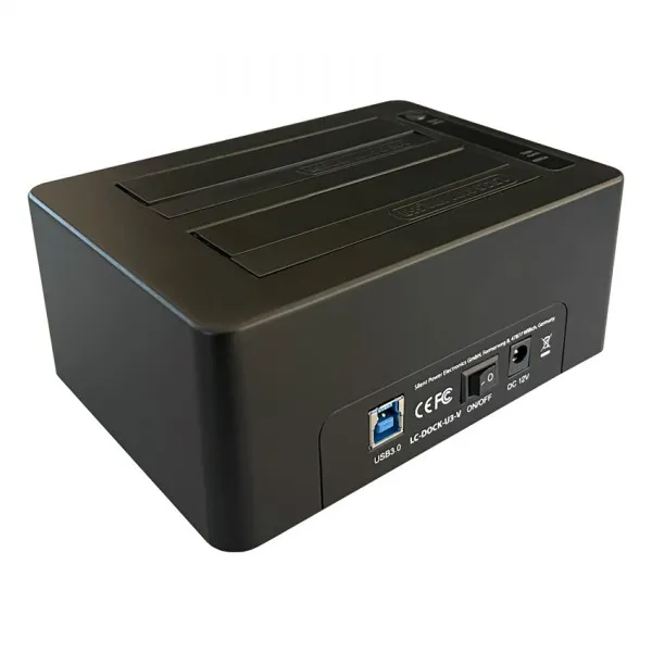 LC Power HDD D. Station dual bay LC-DOCK-U3-V 2xSSD/HDD Black, USB 3.2 Slika 4