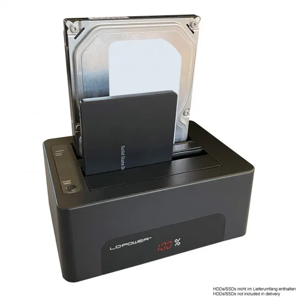 LC Power HDD D. Station dual bay LC-DOCK-U3-V 2xSSD/HDD Black, USB 3.2 Slika 3