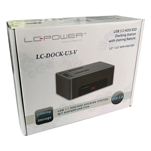 LC Power HDD D. Station dual bay LC-DOCK-U3-V 2xSSD/HDD Black, USB 3.2 Slika 2