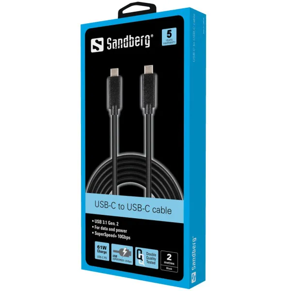 Kabl Sandberg USB-C - USB-C 3.1 61W 136-09 Slika 2