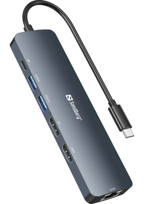 Docking station Sandberg USB-C - HDMI/DP/LAN/2xUSB 3.0/USB C PD 100W 136-43 Slika 1
