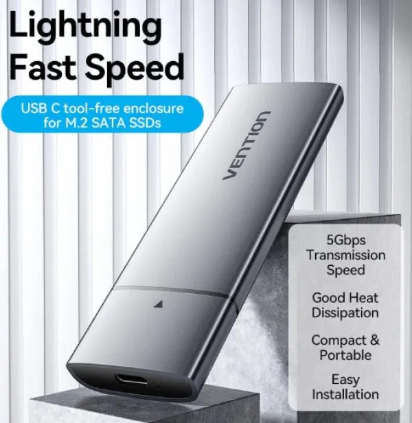 SSD Rack Vention KPEH0 M.2 NGFF USB-C 3.1 Aluminium Slika 2