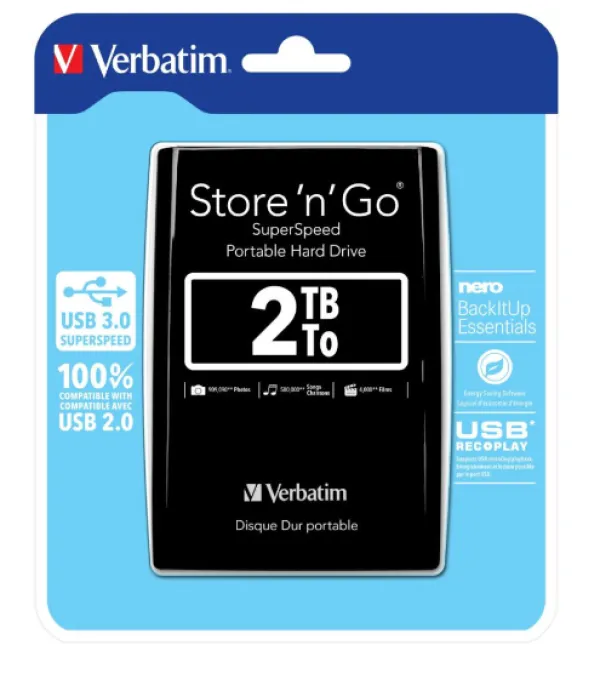 HDD E2.5" Verbatim 2TB USB 3.0 Store'n'Go 53177, Black Slika 4