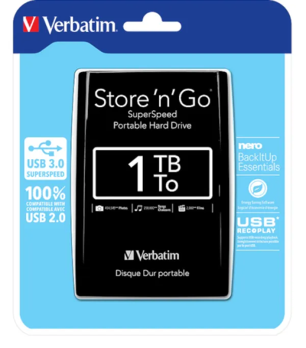 HDD E2.5" Verbatim 1TB USB 3.0 Store'n'Go 53023, Black Slika 2