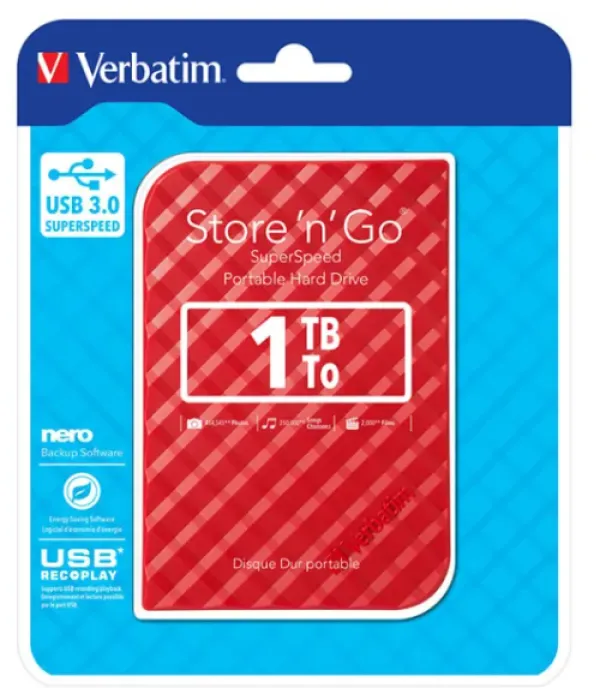 HDD E2.5" Verbatim 1TB USB 3.0 Store'n'Go 53203, Red Slika 4