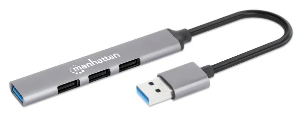 USB HUB 4port Manhattan 168427 3.0/3xUSB 2.0 480Mbps/1xUSB 3.0 5Gbps/sivi Slika 1