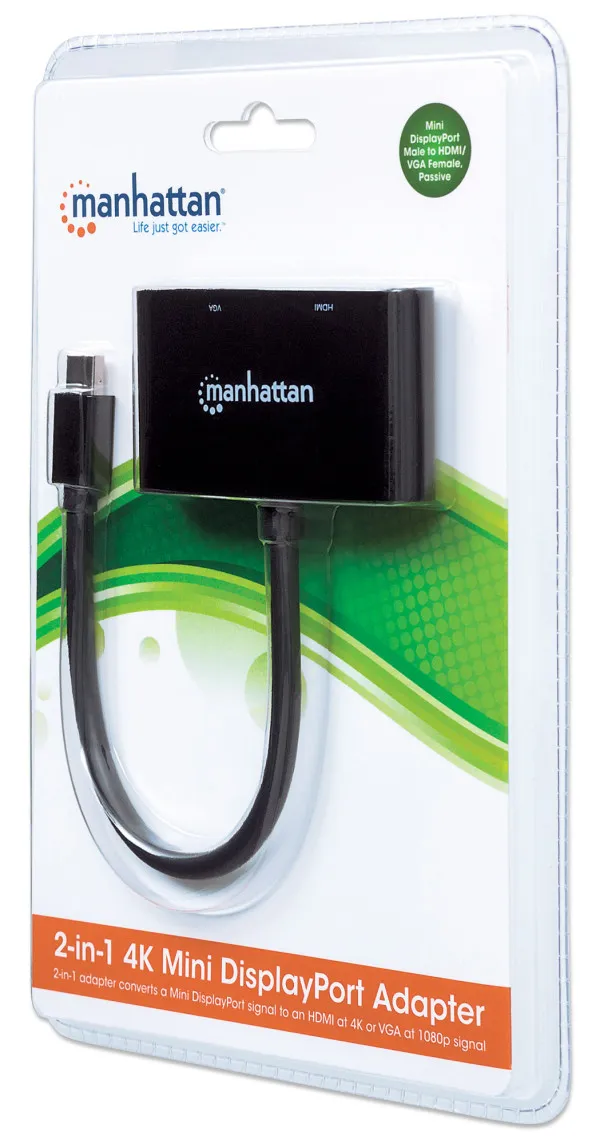 Adapter Manhattan 152709 Mini DisplayPort/M - HDMI/VGA F Crni Slika 3