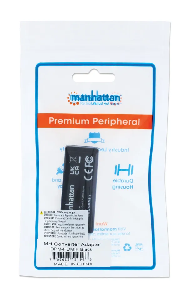 Adapter Manhattan 151993 DisplayPort/M - HDMI/F dongle 1080p Crni Slika 3