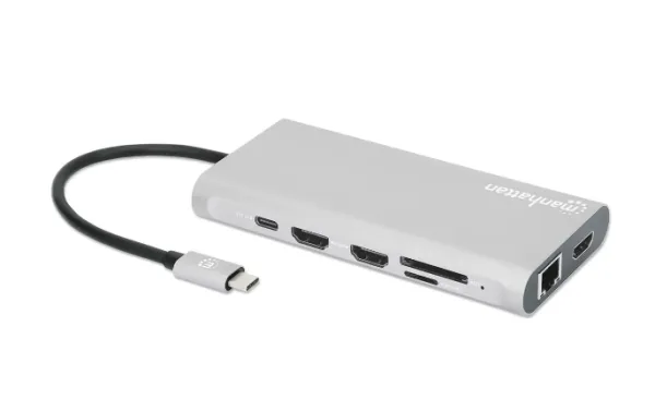 Docking station Manhattan 130660 12in1 USB-C - 3xHDMI/4xUSB/LAN/CR/PD 100W Slika 2