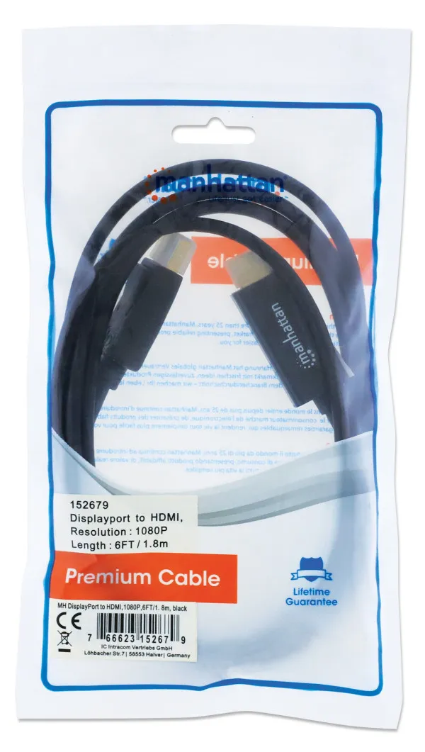 Kabl Manhattan 152679 DisplayPort/M - HDMI/M 1080/1,8m Slika 4