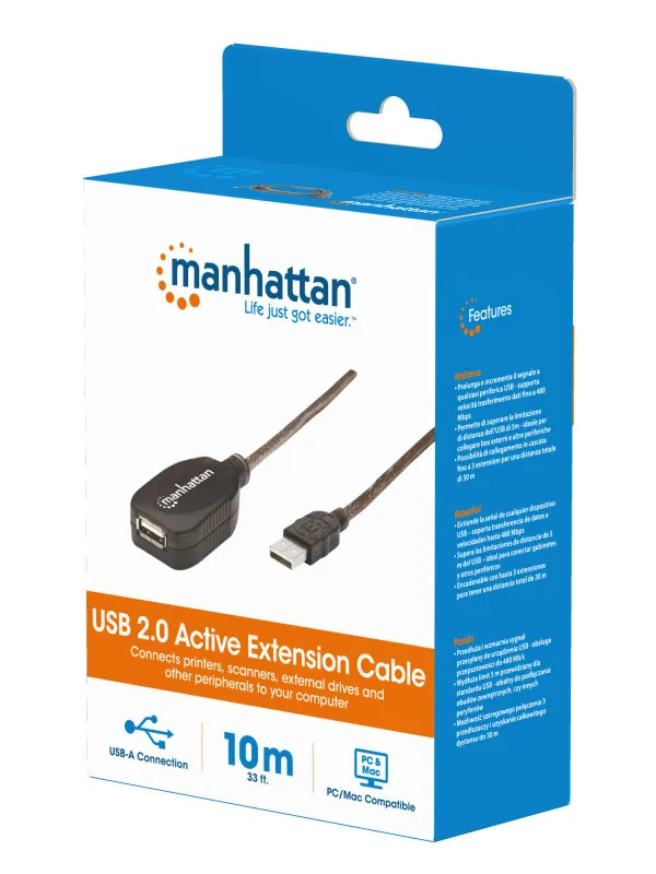 Kabl Manhattan 150248 USB-A M/F 2.0/480Mbps/produžni aktivni/10m Slika 3