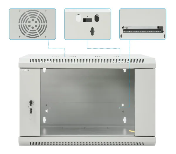 Rack orman Intellinet 711722 19"/6U 570x450x370/staklena vrata/bravica Slika 6