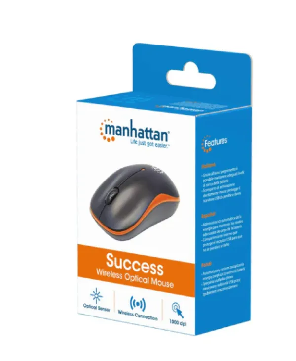 Miš Wireless Manhattan Success 179409, Black/Orange Slika 4
