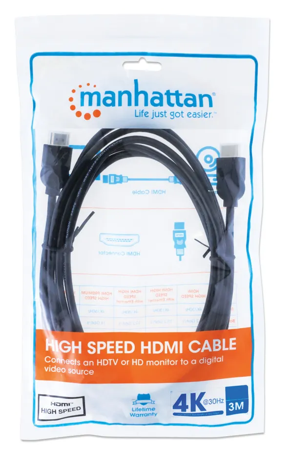 Kabl Manhattan 306126 HDMI M/M 4K/30Hz/3m Slika 3
