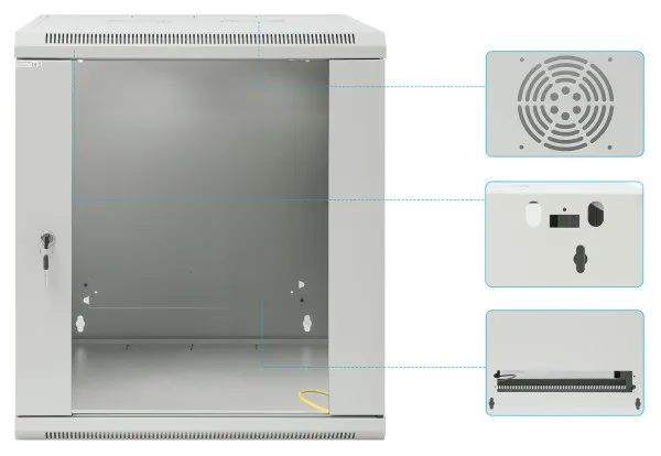 Rack orman Intellinet 711890 19"/12U 570x600x635/staklena vrata/bravica Slika 5