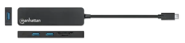 USB-C HUB 3port Manhattan 164948 3.2 G1/5Gbps/CR/Crni Slika 3