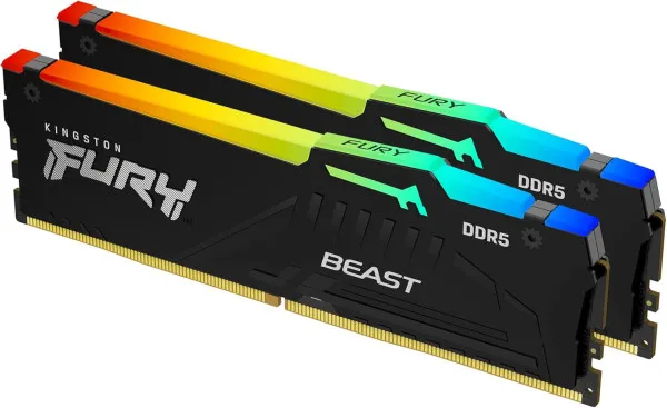 RAM DIMM DDR5 16GB (2x8GB) 5600MHz Kingston FURY Beast RGB KF556C40BBAK2-16 Slika 1