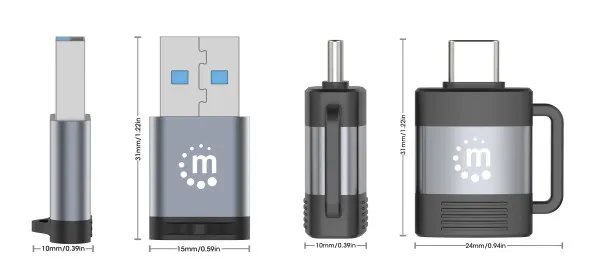 Adapter Manhattan 356329 USB 3.0 - USB-C M/F - F/M set 2 adaptera Slika 5
