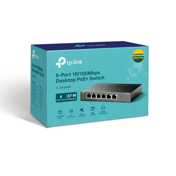 TP-Link LAN Switch TP-LINK TL-SF1006P 6-port 10/100 4-Port PoE+ Slika 8
