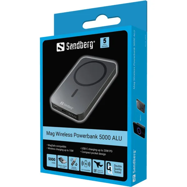 Powerbank Sandberg Mag 420-96 5000mAh Wireless ALU Slika 4