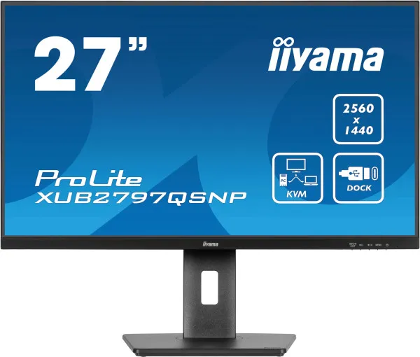 iiyama Monitor 27" Iiyama XUB2797QSNP-B1 IPS 2560x1440/100Hz/1ms/HDMI/DP/USB/RJ45/zvučn  Slika 1