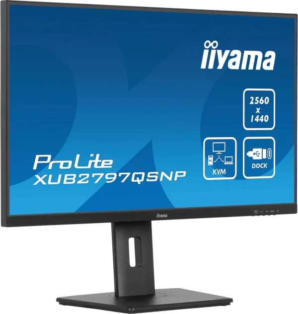 iiyama Monitor 27" Iiyama XUB2797QSNP-B1 IPS 2560x1440/100Hz/1ms/HDMI/DP/USB/RJ45/zvučn  Slika 3