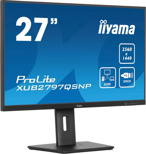 iiyama Monitor 27" Iiyama XUB2797QSNP-B1 IPS 2560x1440/100Hz/1ms/HDMI/DP/USB/RJ45/zvučn  Slika 4