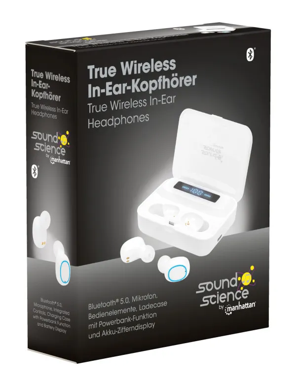 Slušalice TWS Manhattan 180399 Bluetooth 5.0 bele Slika 4