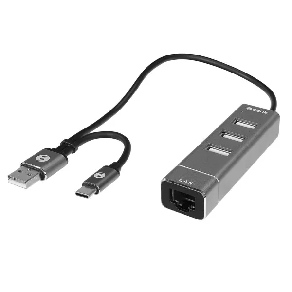 Adapter USB S-link SW-U222 USB 2.0/USB-C na LAN 10/100Mbps Slika 2