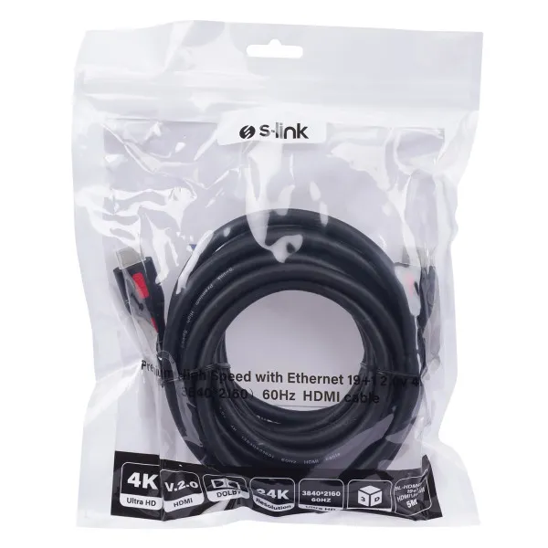 Kabl S-link SL-HDM4K105 HDMI na HDMI M/M v2.0 4K/60Hz 5m Slika 4