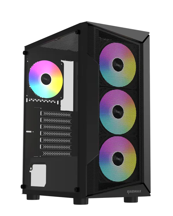 Kuciste Raidmax Vector 158 Black 3x RGB fan/Window/V158TBS Slika 1
