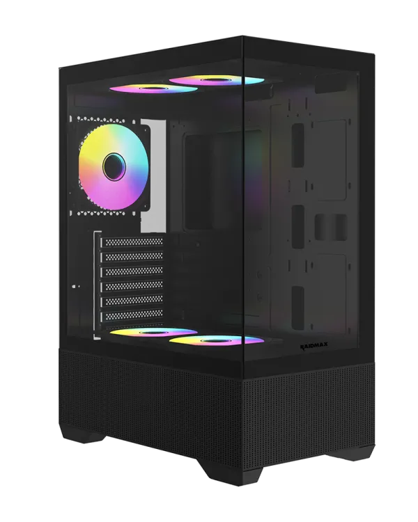 Kuciste Raidmax Infinita I802 Air/Glass/RGB/Crni/I802ABS Slika 1