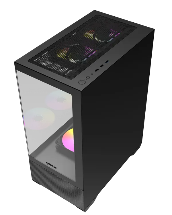 Kuciste Raidmax Infinita I802 Air/Glass/RGB/Crni/I802ABS Slika 2