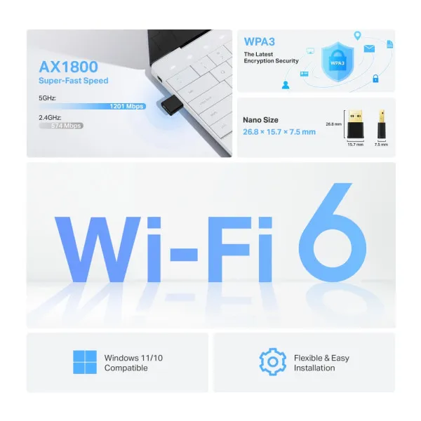 LAN MK TP-Link Archer TX20U NANO AX1800 WiFi/dual band/USB Slika 2